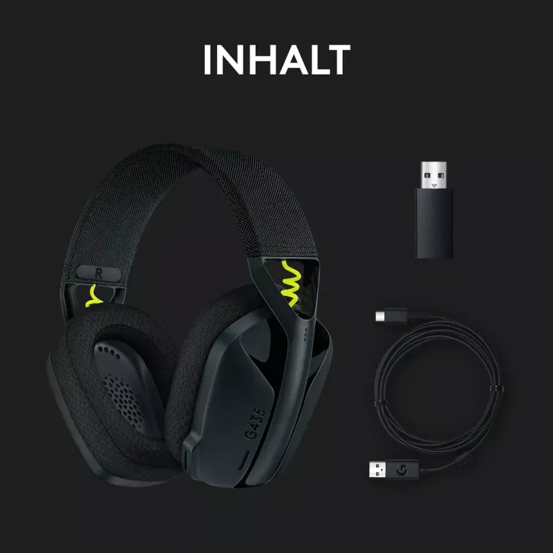 LOGITECH G435 Lightspeed langaton pelikuulokkeet - musta