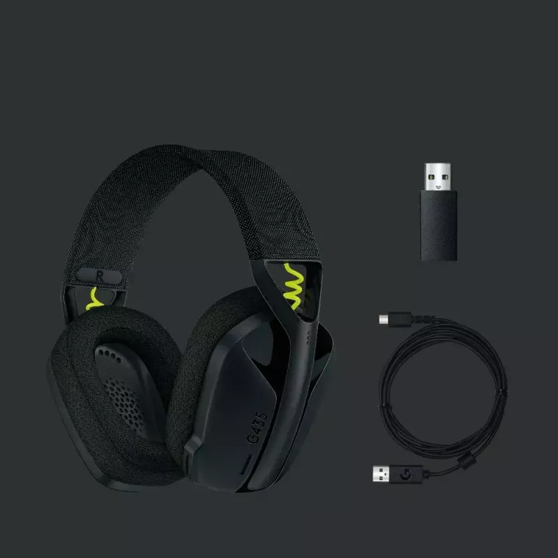 LOGITECH G435 Lightspeed langaton pelikuulokkeet - musta