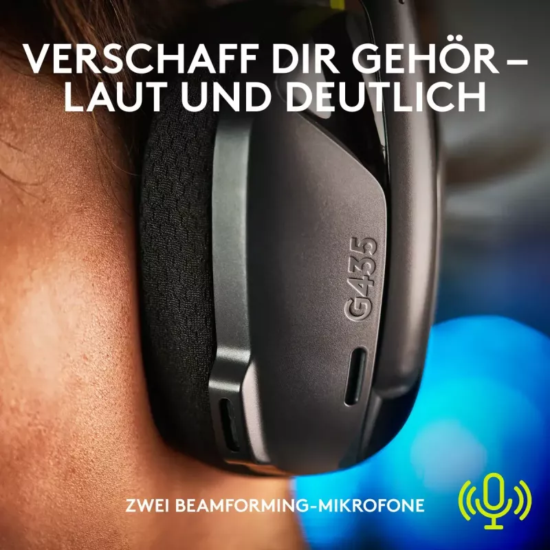 LOGITECH G435 Lightspeed langaton pelikuulokkeet - musta