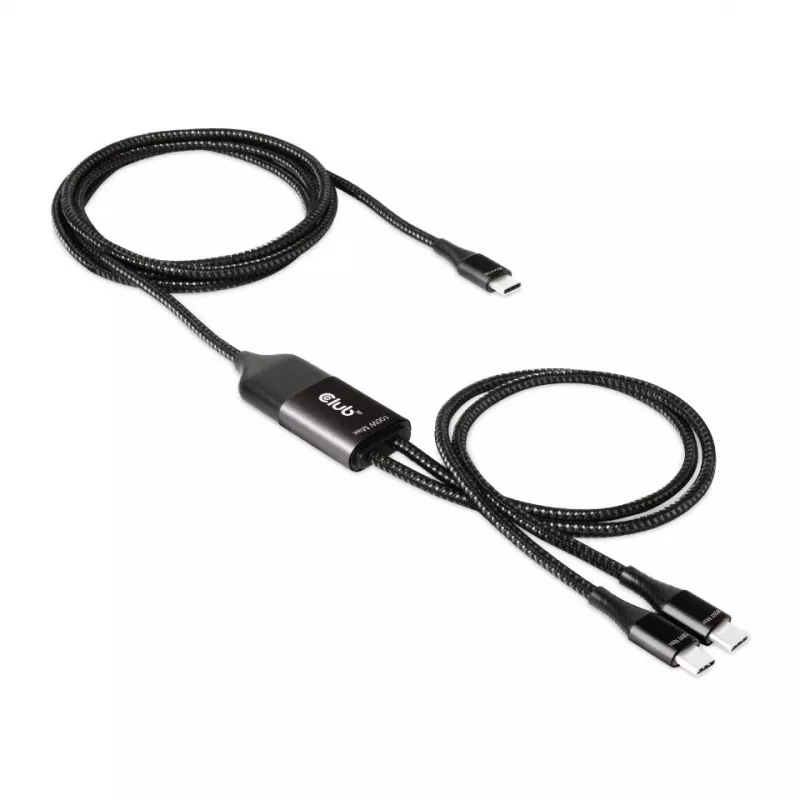 CLUB3D USB Type-C Y-latauskaapeli 2x USB Type-C, max. 100W, 1,83 m/6ft M/M