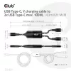 CLUB3D USB Type-C Y-latauskaapeli 2x USB Type-C, max. 100W, 1,83 m/6ft M/M