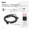 CLUB3D USB Type-C Y-latauskaapeli 2x USB Type-C, max. 100W, 1,83 m/6ft M/M