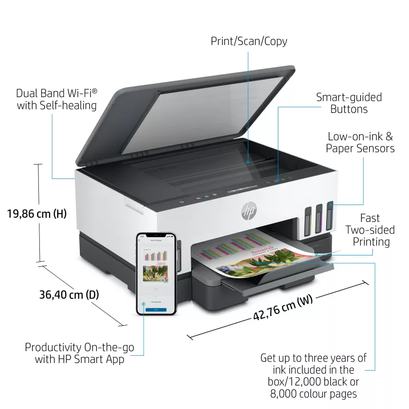 HP Smart Tank 7005 langaton monitoimitulostin väritulostin, kaksipuolinen tulostus; kopiokone, skanneri