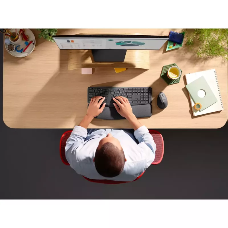 LOGITECH Ergo K860 - langaton jaettu näppäimistö Business Graphite Qwerty Pan Nordic