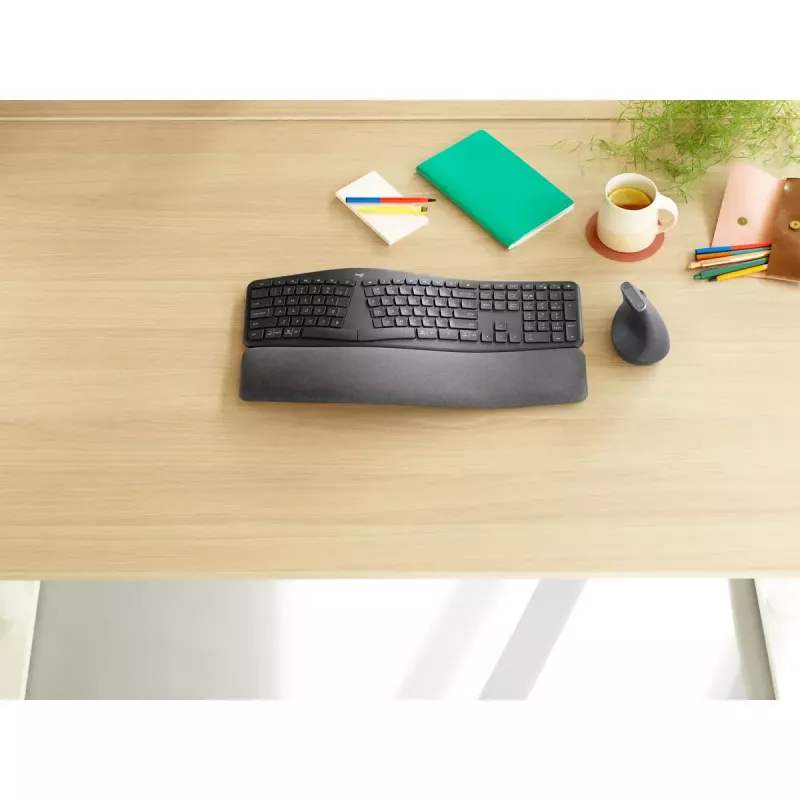 LOGITECH Ergo K860 - langaton jaettu näppäimistö Business Graphite Qwerty Pan Nordic