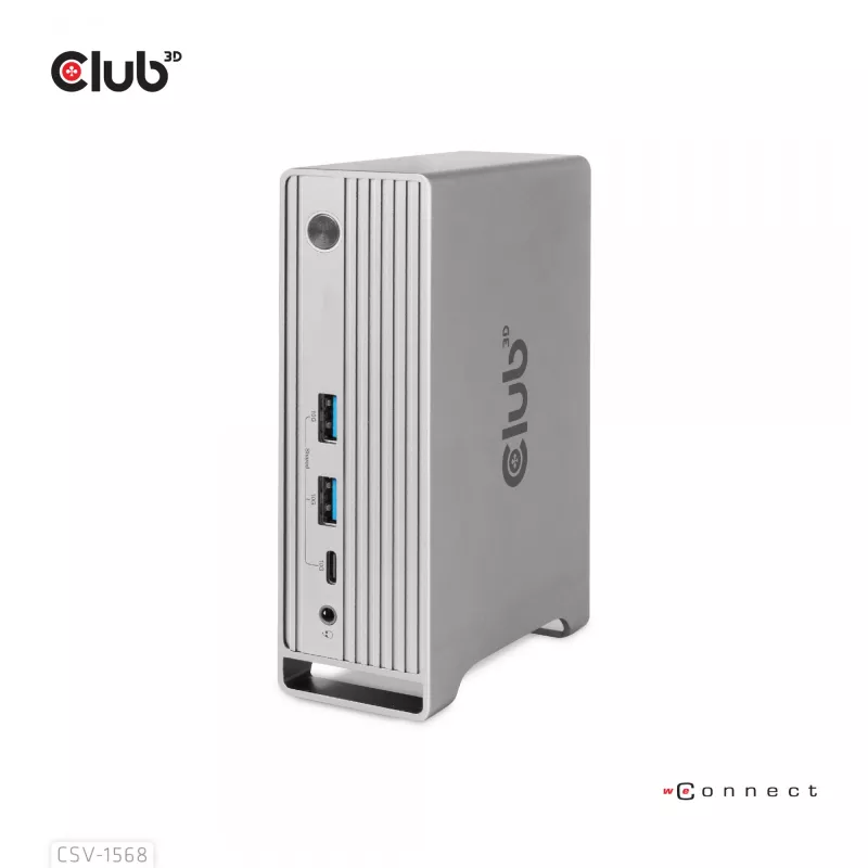 Telakointiasema CLUB3D CSV-1568 metallikotelo USB Gen2 Type-C USB Gen2 Type-A HDMI DP VGA RJ45 120W