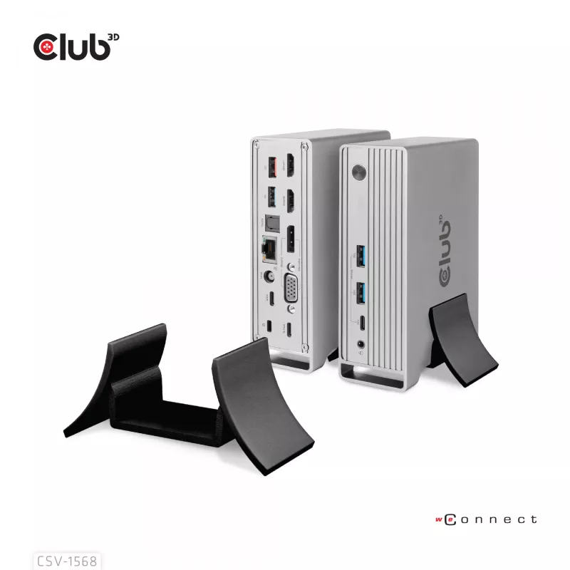 Telakointiasema CLUB3D CSV-1568 metallikotelo USB Gen2 Type-C USB Gen2 Type-A HDMI DP VGA RJ45 120W