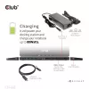 CLUB3D USB Gen1 Type-C Triple Display DP Alt Mode Displaylink Dynamic PD Charging Dock 120 watin virtalähteellä