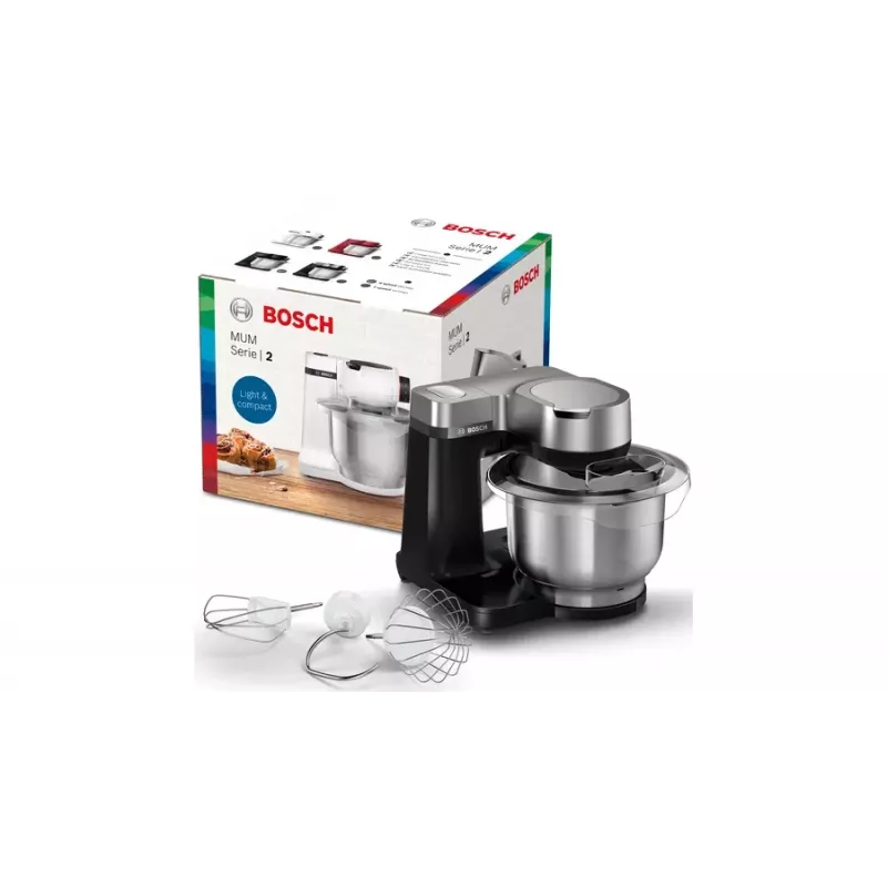 Bosch Serie 2 MUMS2VM00 yleiskone 900 W 3,8 l musta, hopea