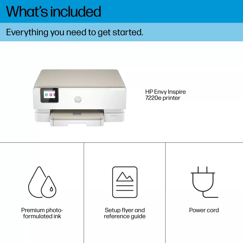 HP ENVY Inspire 7220e langaton monitoimiväritulostin, Instant Ink; kopiokone, skanneri