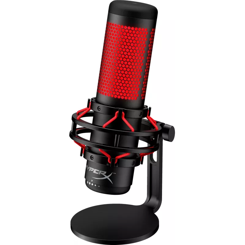HyperX QuadCast - USB-mikrofoni (musta-punainen) - punainen valaistus