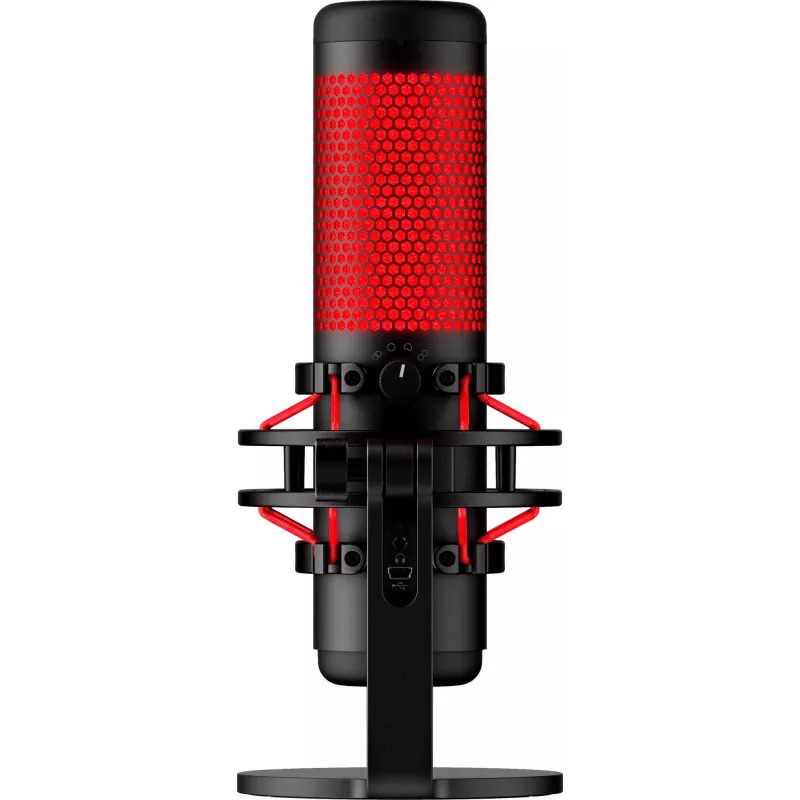 HyperX QuadCast - USB-mikrofoni (musta-punainen) - punainen valaistus