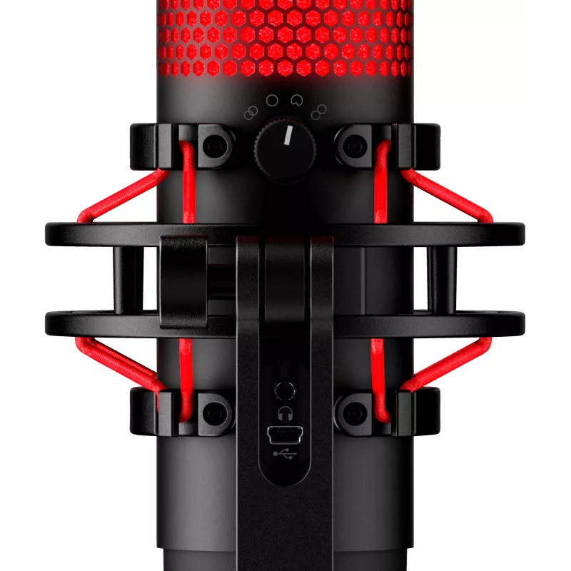 HyperX QuadCast - USB-mikrofoni (musta-punainen) - punainen valaistus