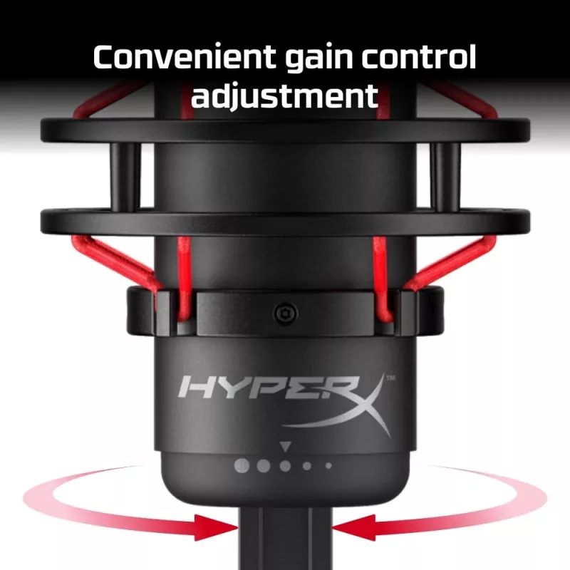 HyperX QuadCast - USB-mikrofoni (musta-punainen) - punainen valaistus