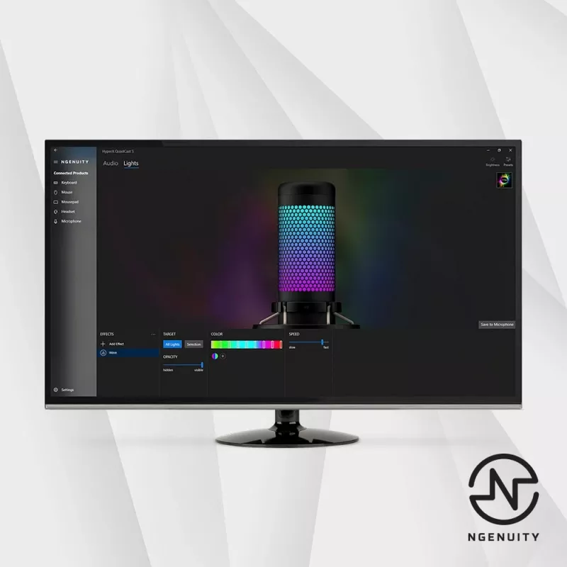 HyperX QuadCast S - USB-mikrofoni (musta-harmaa) - RGB-valaistus