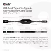 Club 3D CAC-1538 USB-C – USB-A aktiivikaapeli, USB 3.2 Gen1 5 Gbps, uros–naaras, 10 m, musta