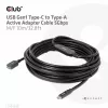 Club 3D CAC-1538 USB-C – USB-A aktiivikaapeli, USB 3.2 Gen1 5 Gbps, uros–naaras, 10 m, musta