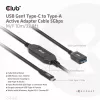 Club 3D CAC-1538 USB-C – USB-A aktiivikaapeli, USB 3.2 Gen1 5 Gbps, uros–naaras, 10 m, musta