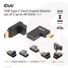 USB Type-C Gen2 kulma-adapterisarja, 2 kpl CLUB3D CAC-1528 — USB-C–USB-C, tukee 4K@120Hz