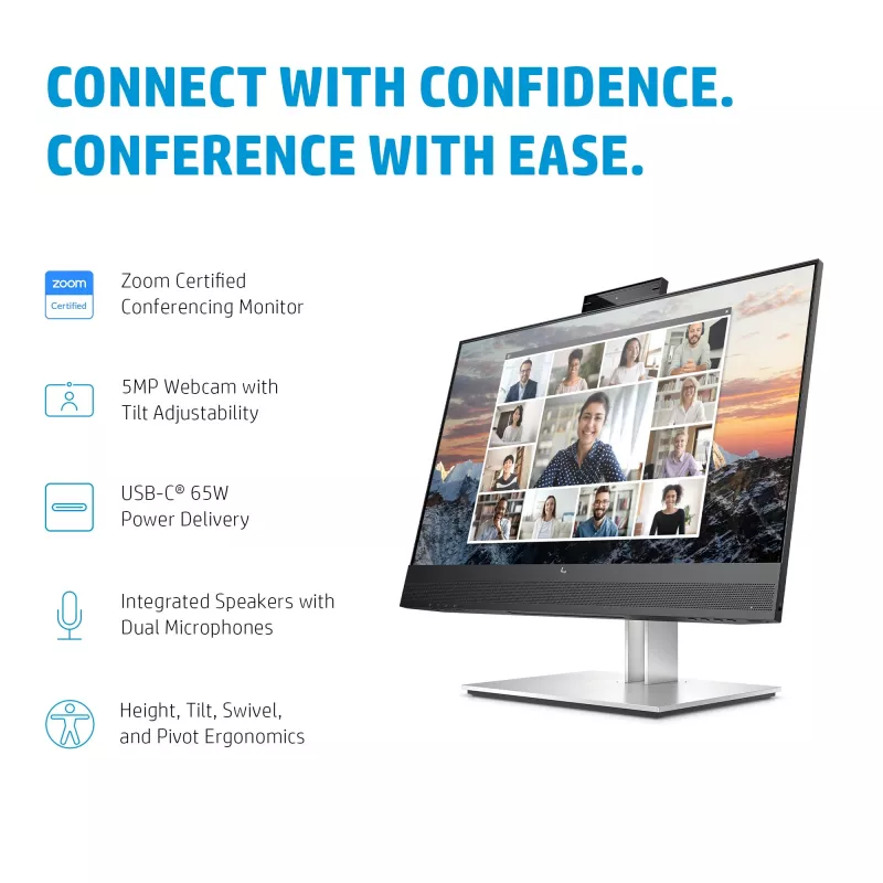 HP E24m G4 FHD USB-C neuvottelunäyttö, 60,5 cm (23,8 inch), 1920 x 1080 pikseliä, Full HD, LCD, 5 ms, musta