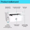 Monitoimilasertulostin HP LaserJet MFP M140w — mono, 20 ppm, 600×600 DPI, A4, Wi-Fi, Ethernet, valkoinen
