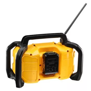 Kannettava radio DeWALT DCR029-QW DAB UKW, verkko-/tasavirtakäyttö, Bluetooth, USB-lataustoiminto, näyttö, musta/keltainen