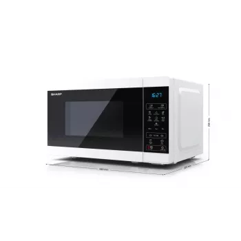 Sharp YC-MS02E-W mikroaaltouuni musta, valkoinen solo-mikroaaltouuni pöytämalli 20 L 800 W