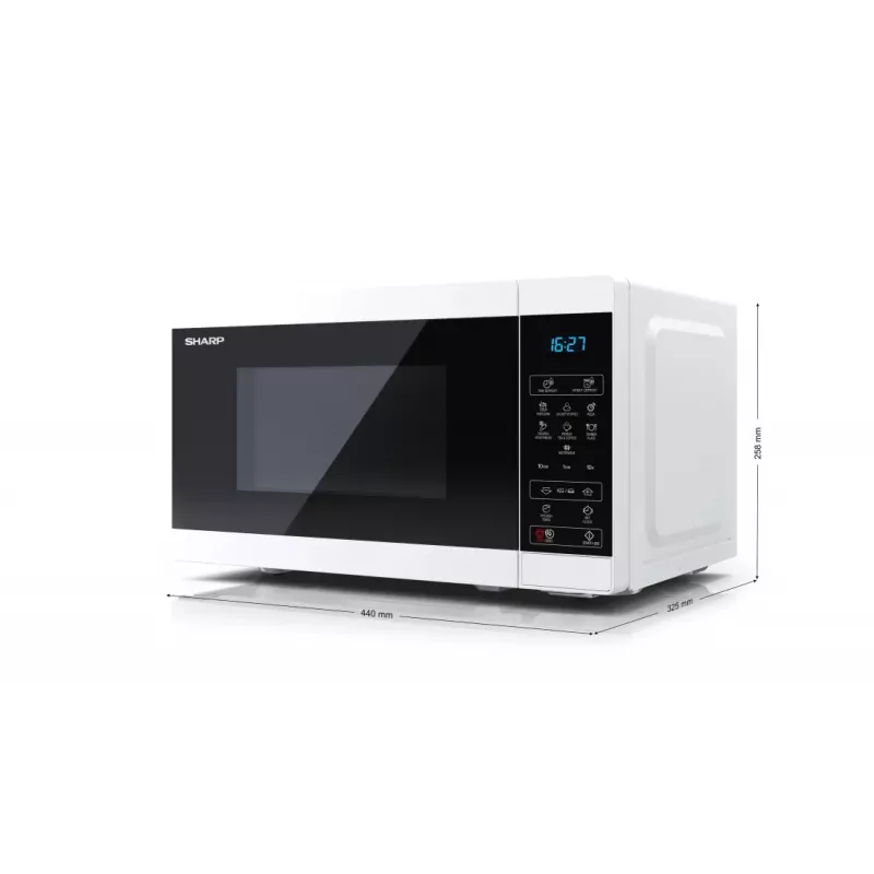 Sharp YC-MS02E-W mikroaaltouuni musta, valkoinen solo-mikroaaltouuni pöytämalli 20 L 800 W