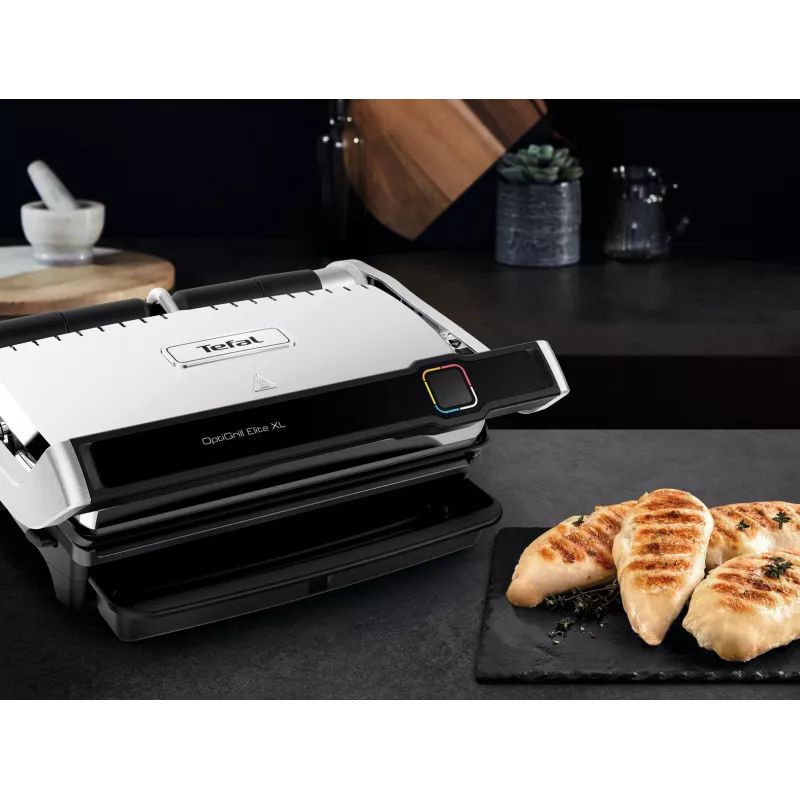Kontaktigrilli Tefal OptiGrill Elite XL GC760D ruostumaton teräs 2200W