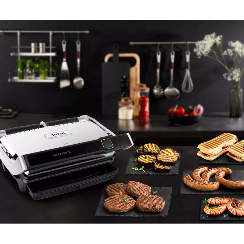 Kontaktigrilli Tefal OptiGrill Elite XL GC760D ruostumaton teräs 2200W