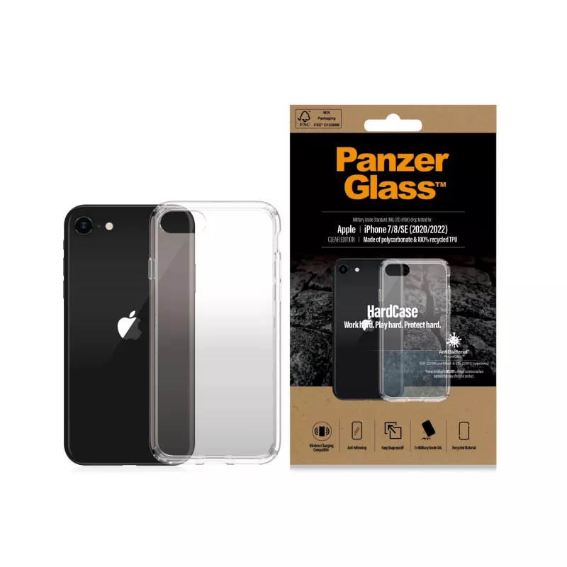 PanzerGlass ® HardCase iPhone SE (2020/2022) | 7 | 8, kotelo, Apple, Apple - iPhone SE 2022, Apple - iPhone SE 2020, läpinäkyvä
