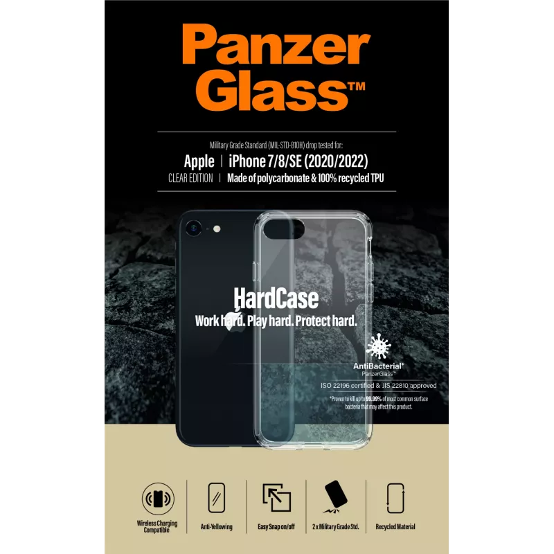 PanzerGlass ® HardCase iPhone SE (2020/2022) | 7 | 8, kotelo, Apple, Apple - iPhone SE 2022, Apple - iPhone SE 2020, läpinäkyvä