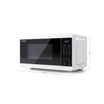 Sharp YC-MG02E-W mikroaaltouuni sininen, valkoinen pöytämalli 20 L 800 W