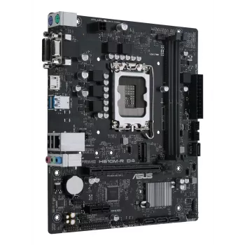 Emolevy ASUS PRIME H610M-R D4 — Intel H610, LGA 1700, Micro ATX, DDR4, 2 DIMM (jopa 64 GB), M.2 & SATA III, USB Type-A