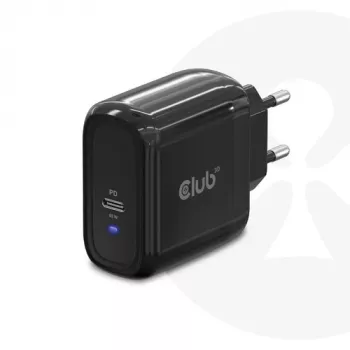 CLUB3D matkalaturi 65W GAN-teknologia, yksi USB Type-C -portti, Power Delivery (PD) 3.0 -tuki