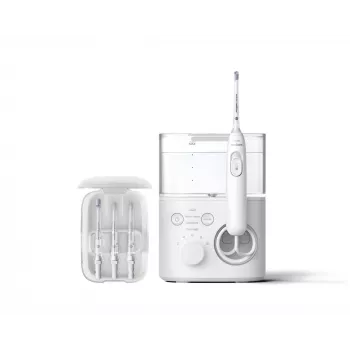 Suihku Philips Power Flosser 7000 HX3911/40, paristokäyttöinen, valkoinen, yleinen AC-laturi
