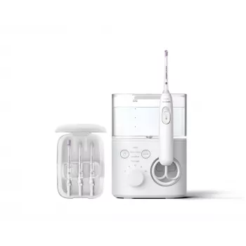 Suihku Philips Power Flosser 7000 HX3911/40, paristokäyttöinen, valkoinen, yleinen AC-laturi