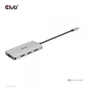 CLUB3D 4-porttinen USB-A-keskitin USB-C:lle – 10 Gbps nopea siirto