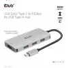 CLUB3D 4-porttinen USB-A-keskitin USB-C:lle – 10 Gbps nopea siirto