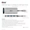 CLUB3D 4-porttinen USB-A-keskitin USB-C:lle – 10 Gbps nopea siirto