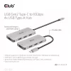 CLUB3D 4-porttinen USB-A-keskitin USB-C:lle – 10 Gbps nopea siirto
