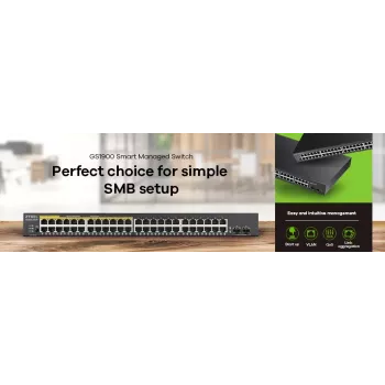 Zyxel GS1900-48-EU0102F verkkokytkin L2 Gigabit Ethernet (10/100/1000) musta
