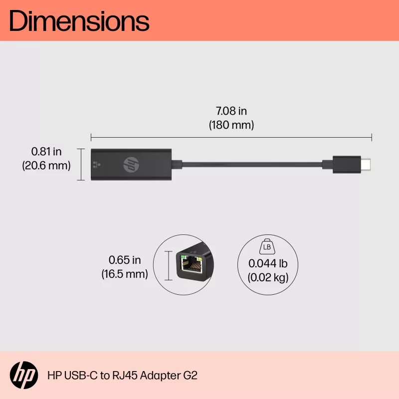 Adapteri RJ-45 HP USB-C to RJ45 Adapter G2
