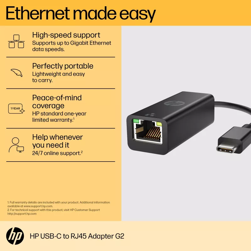 Adapteri RJ-45 HP USB-C to RJ45 Adapter G2
