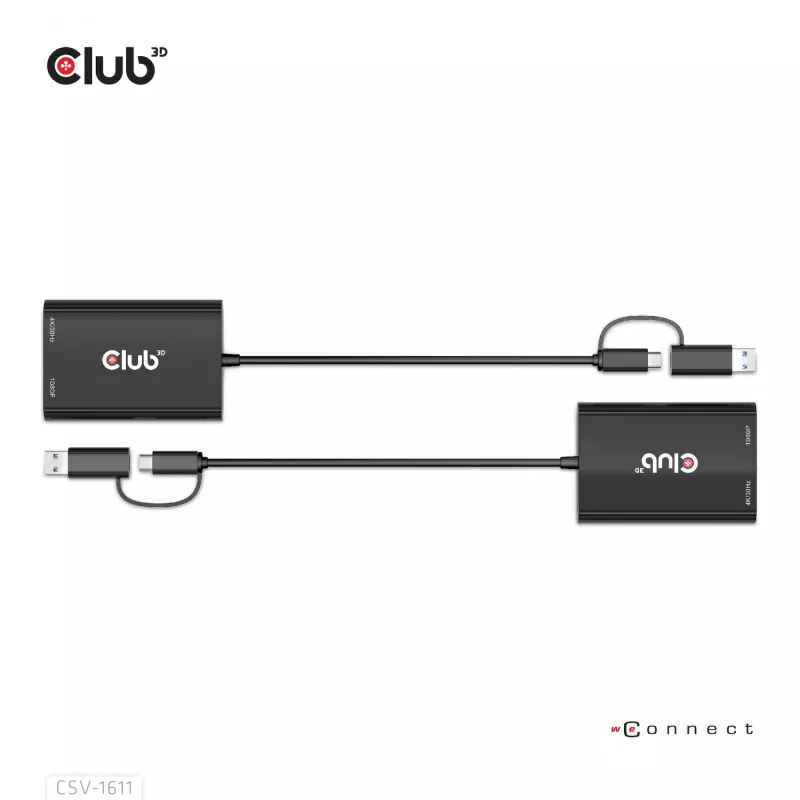 CLUB3D USB Gen1 Type-C/-A - Dual HDMI (4K/30Hz) / VGA (1080/60Hz)