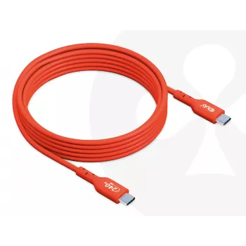 USB-C - USB-C -kaksisuuntainen kaapeli CLUB3D CAC-1573, USB4 Gen 2x2, 2 m, punainen, PD jopa 240 W