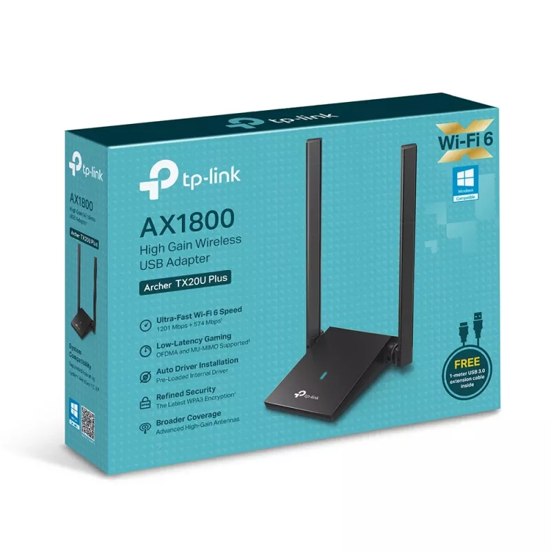 Langaton adapteri TP-Link AX1800 Dual Antennas 2,4 GHz 5 GHz Wi-Fi 6