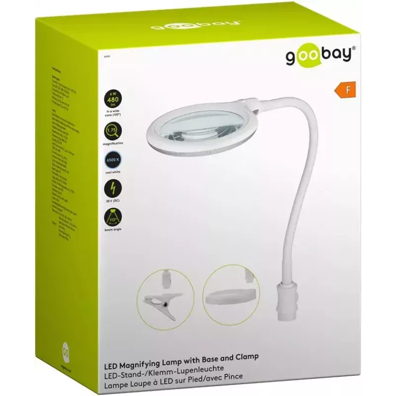 Goobay LED-suurennuslamppu jalustalla ja puristimella 6 W suurennus 1.75x