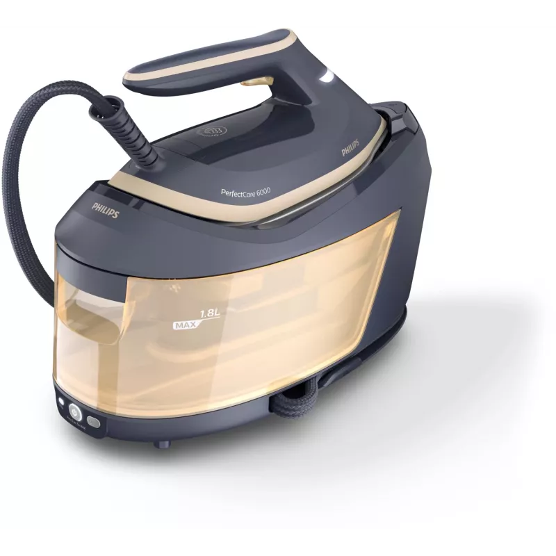 Philips PerfectCare 6000 Series PSG6066/20 höyrysilitysasema, 2400 W, 8 bar, 600 g/min höyrysuihku, 1,8 l säiliö, SteamGlide Advanced -pohja, musta/ruskea