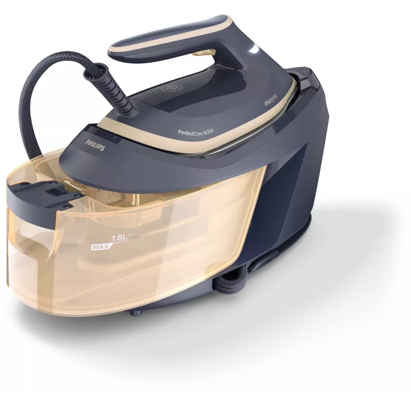 Philips PerfectCare 6000 Series PSG6066/20 höyrysilitysasema, 2400 W, 8 bar, 600 g/min höyrysuihku, 1,8 l säiliö, SteamGlide Advanced -pohja, musta/ruskea